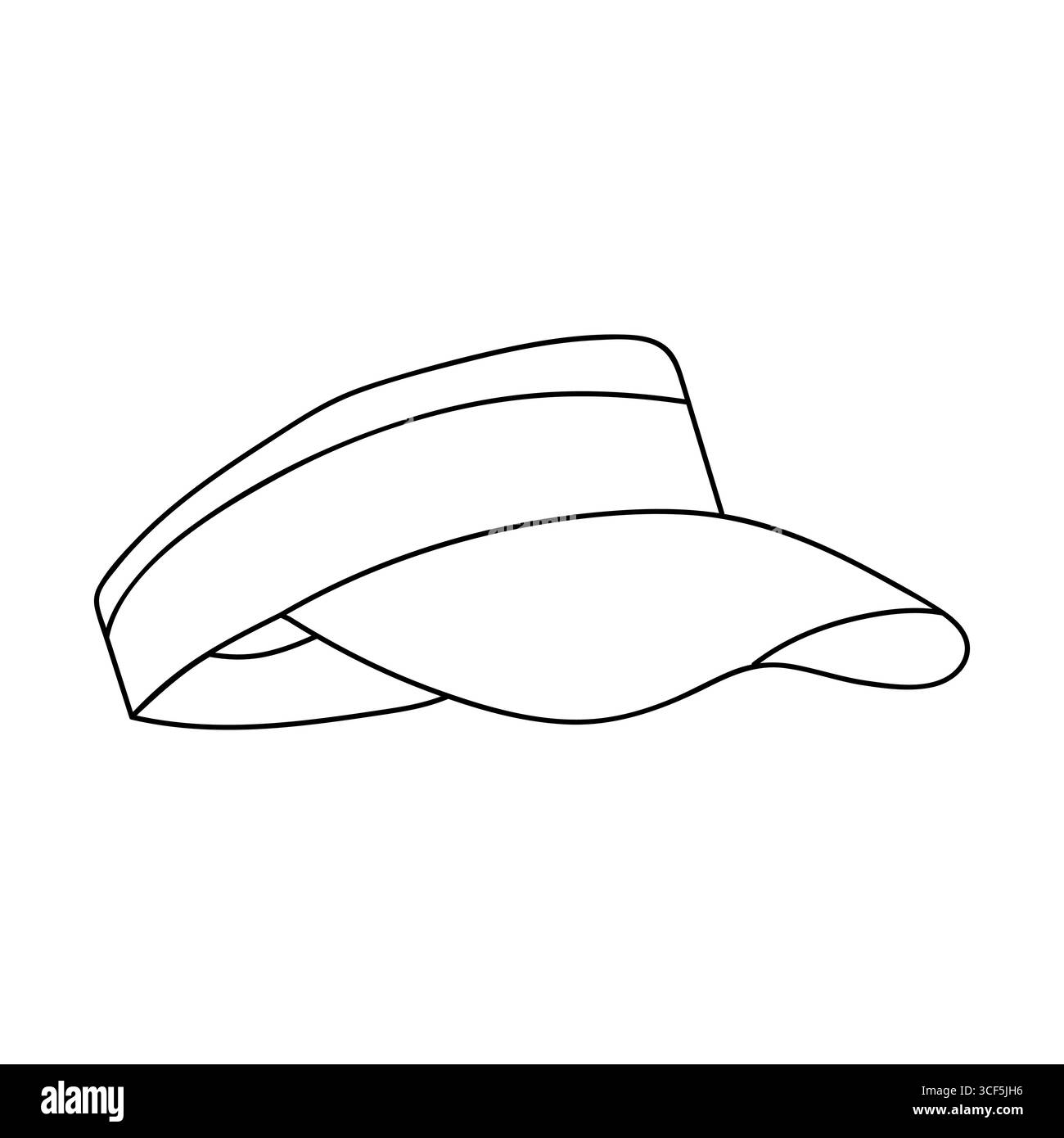 Cappello della visiera tenuto su una superficie piana che indica il clima caldo e le attività all'aperto Illustrazione Vettoriale