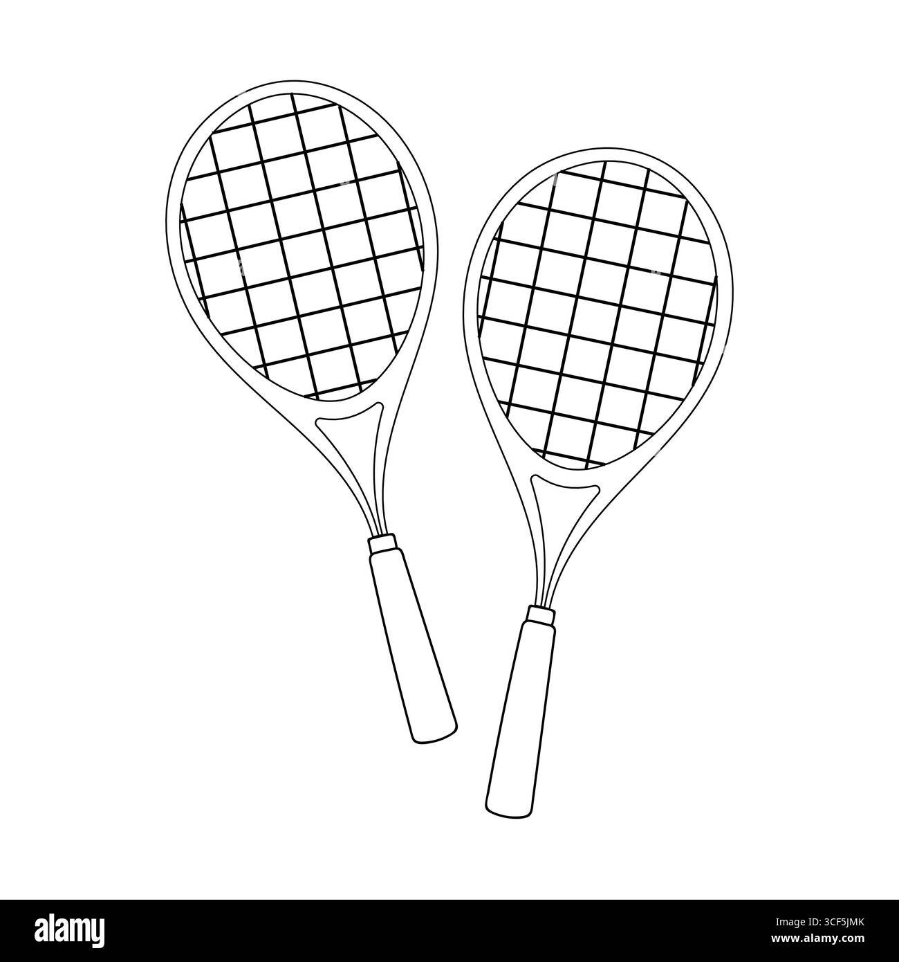 Racchette da tennis pronte per una partita in una giornata di sole sui campi Illustrazione Vettoriale