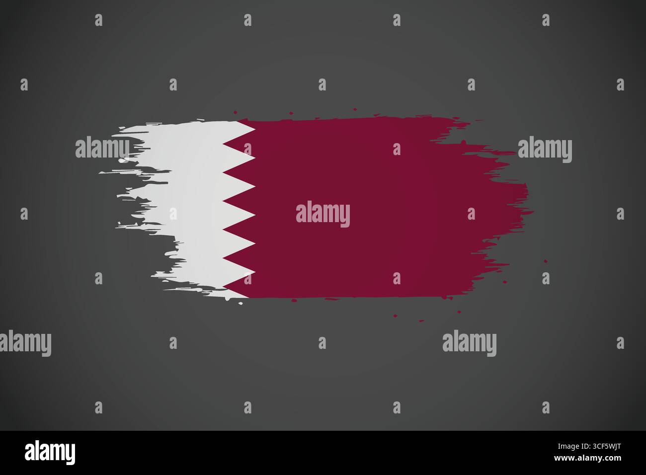 Bandiera del Qatar con effetto pennello artistico. Illustrazione Vettoriale