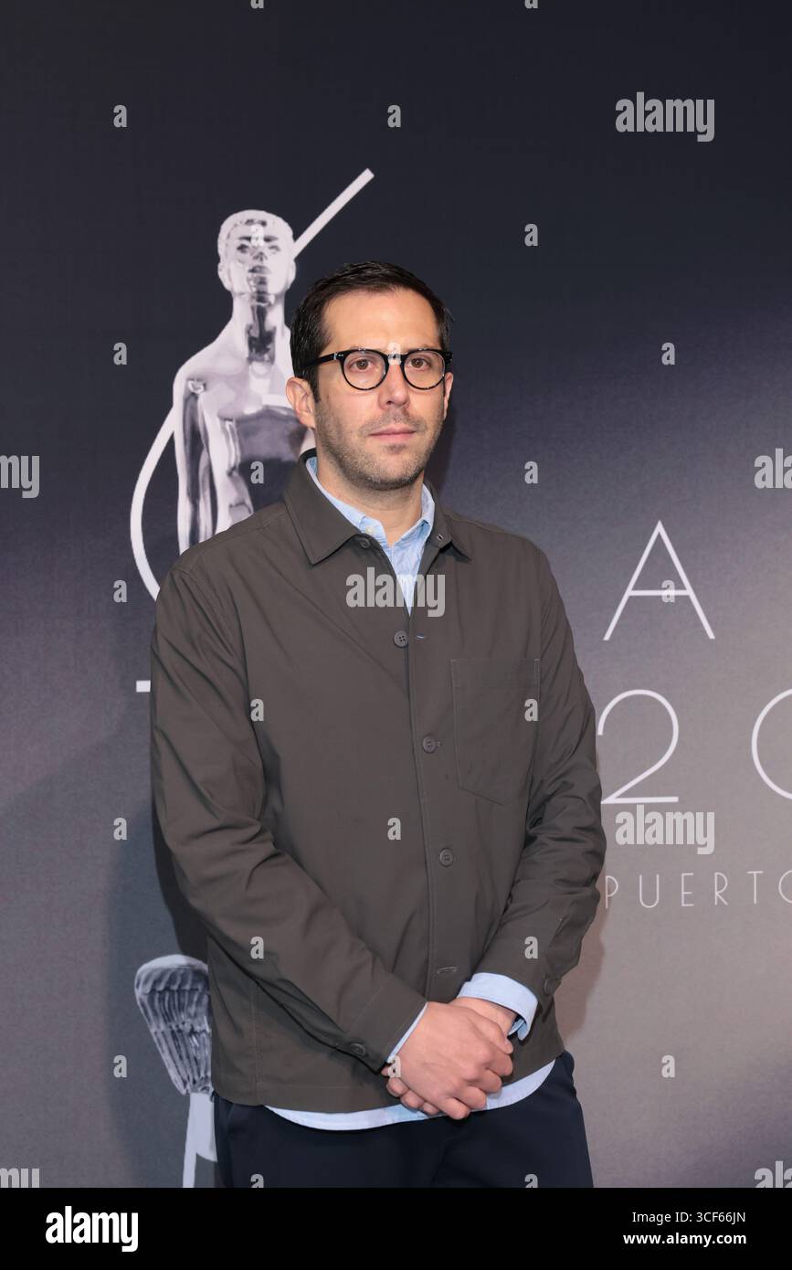 Città del Messico, Messico. 20 agosto 2025. Santiago Esteinou partecipa al Nominees Photocall per il 67° Ariel Awards della Mexican Academy of Cinematographic Arts and Sciences presso Estudios Churubusco a città del Messico, Messico, il 20 agosto 2025. (Foto di Yamak Perea/Eyepix Group/NurPhoto) credito: NurPhoto SRL/Alamy Live News Foto Stock