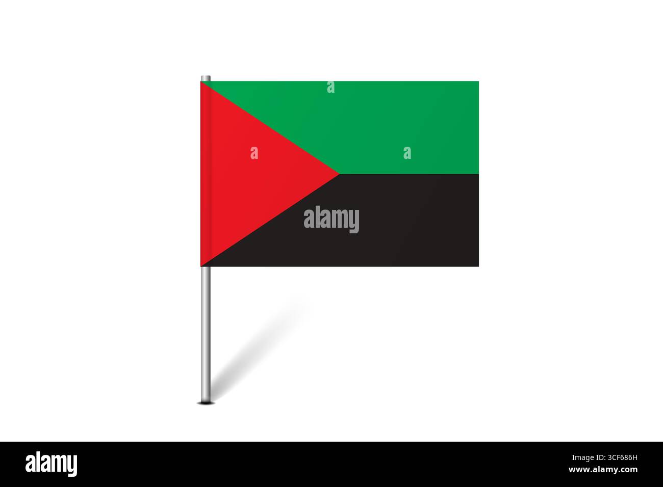 Bandiera della Martinica - bandiera della mappa che rappresenta un'identità culturale e un patrimonio del paese. L'essenza dell'orgoglio nazionale e dell'unità. Indicatore pin mappa bloccato su uno sfondo bianco Illustrazione Vettoriale