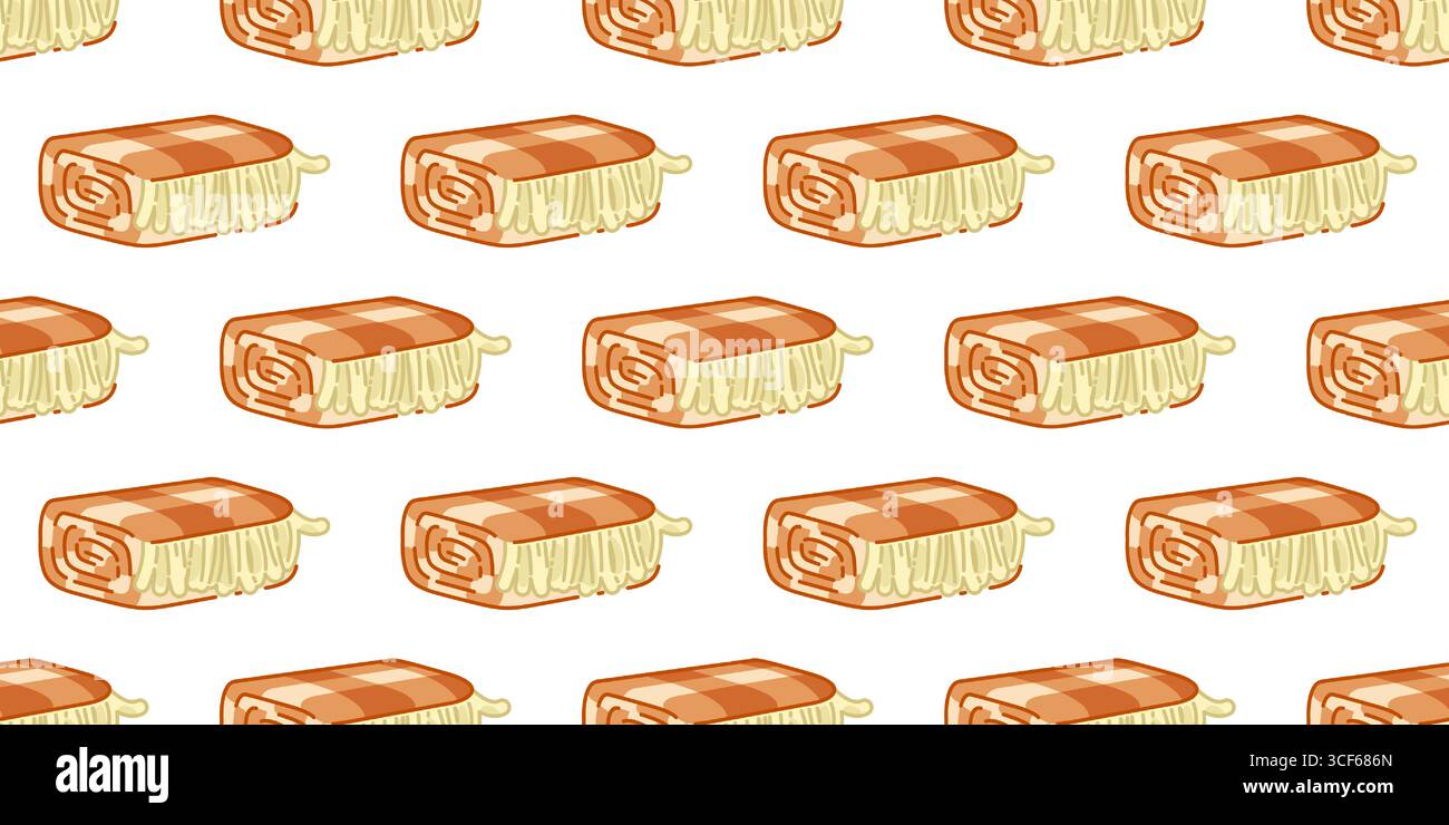 Coperta autunnale senza cuciture motivo caldo autunnale senza cuciture con coperte a quadri piegate in calde tonalità arancioni per tessuti e decorazioni stagionali Illustrazione Vettoriale