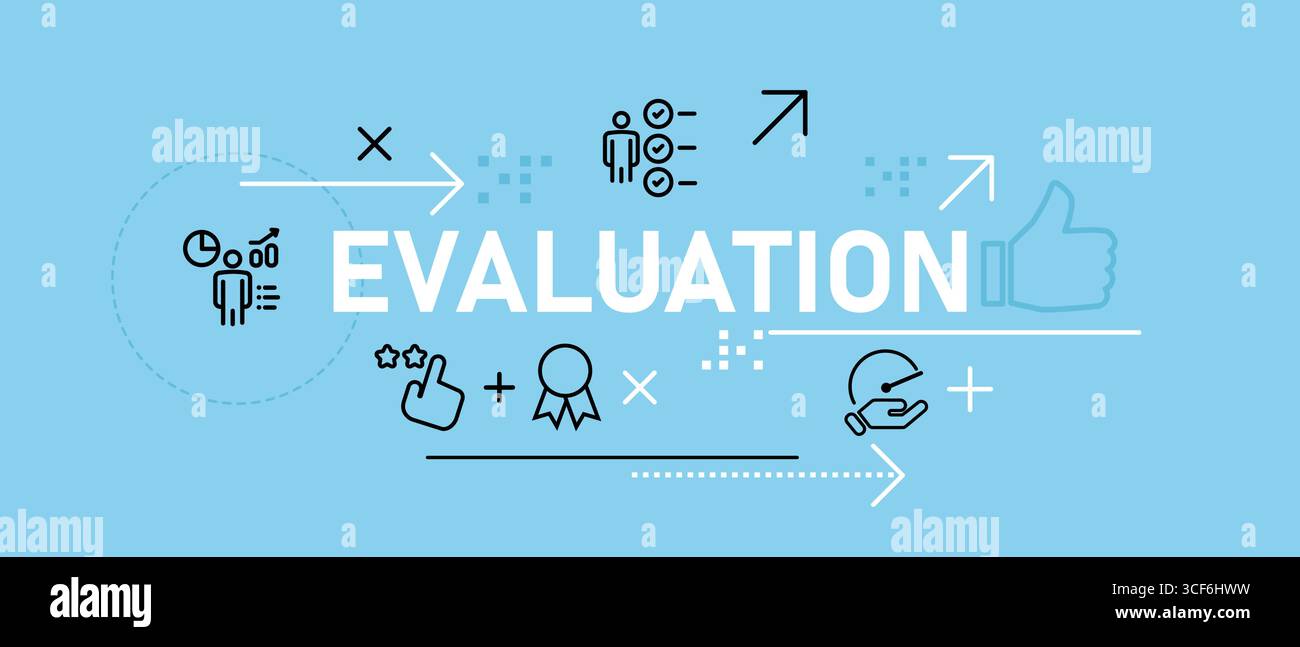 Banner di valutazione icone di illustrazione grafica che rappresentano valutazioni, recensioni, feedback e misurazioni delle prestazioni sulla qualità delle revisioni delle prestazioni Illustrazione Vettoriale