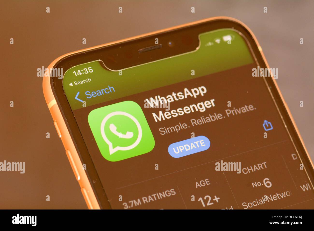 App WhatsApp nell'Apple App Store Foto Stock