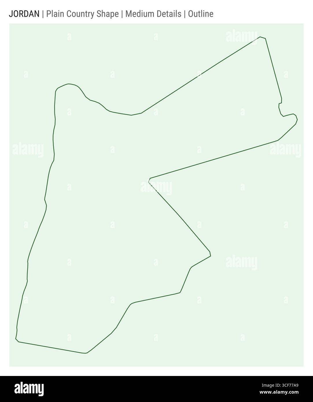 Mappa di campagna della Giordania. Dettagli medi. Stile contorno. La forma della Giordania. Illustrazione vettoriale. Illustrazione Vettoriale