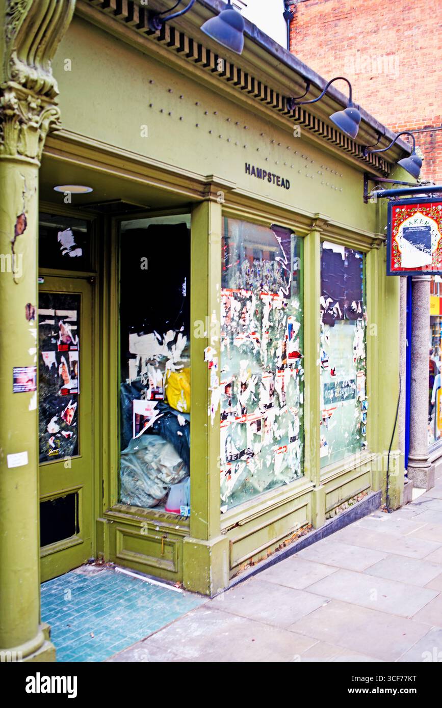 Negozio chiuso, Hampstead, Londra, Inghilterra Foto Stock