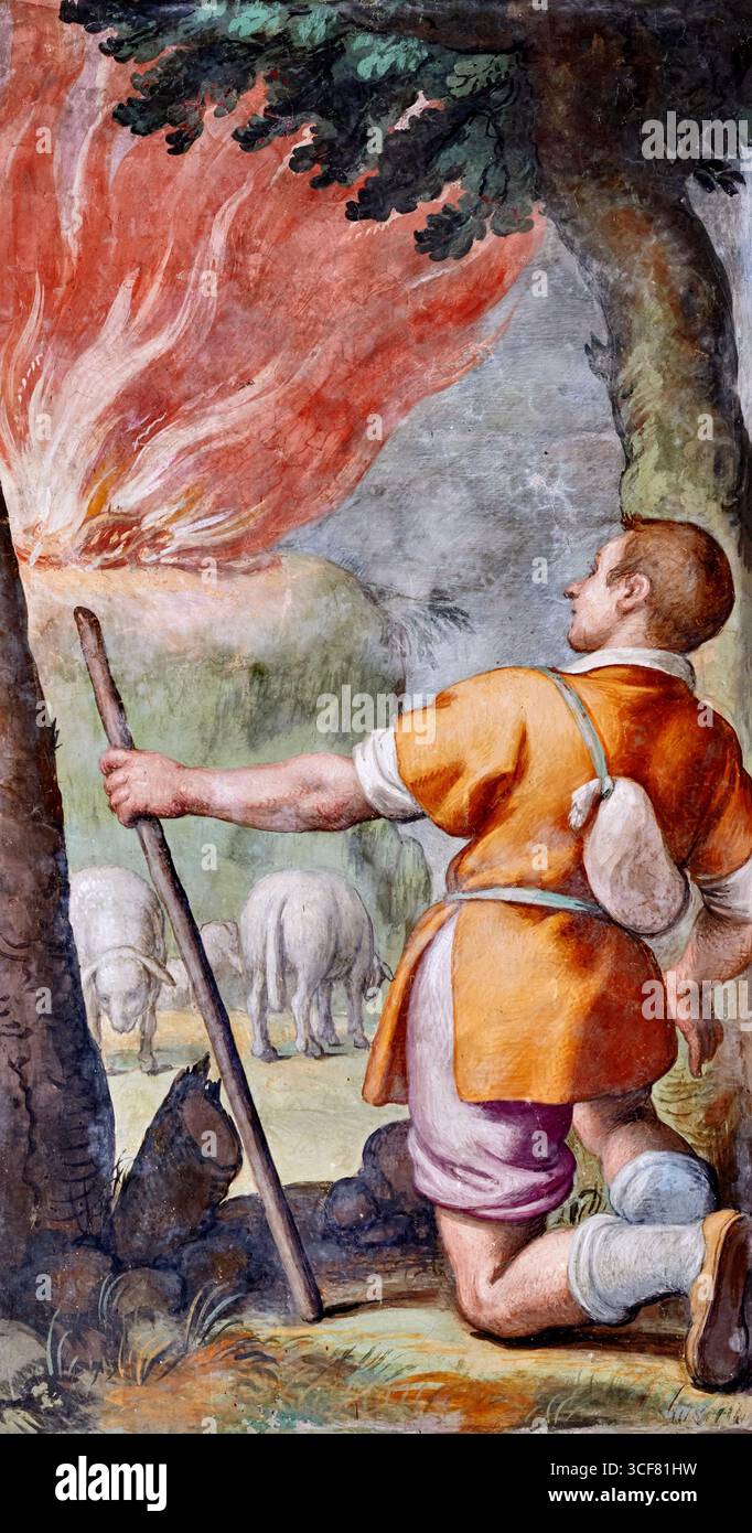 Il roveto ardente - affresco - VPietro Sorri - XVII secolo - Pistoia, Basilica della Madonna dell'Umiltà Foto Stock