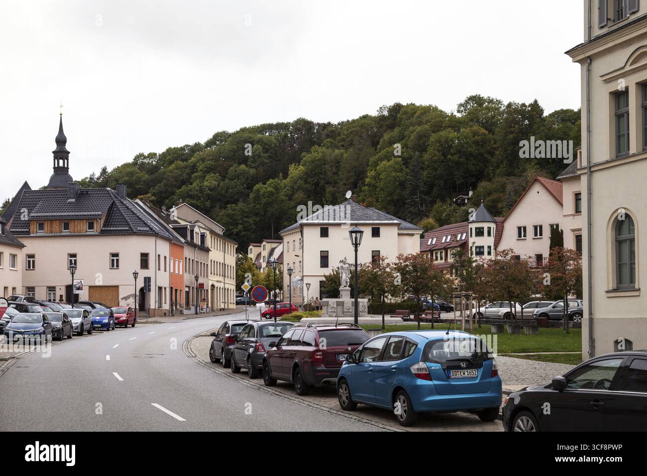 Città di Glashuette nel distretto di Saechsische Schweiz-Osterzgebirge, Glashuette, Sassonia Germania Foto Stock