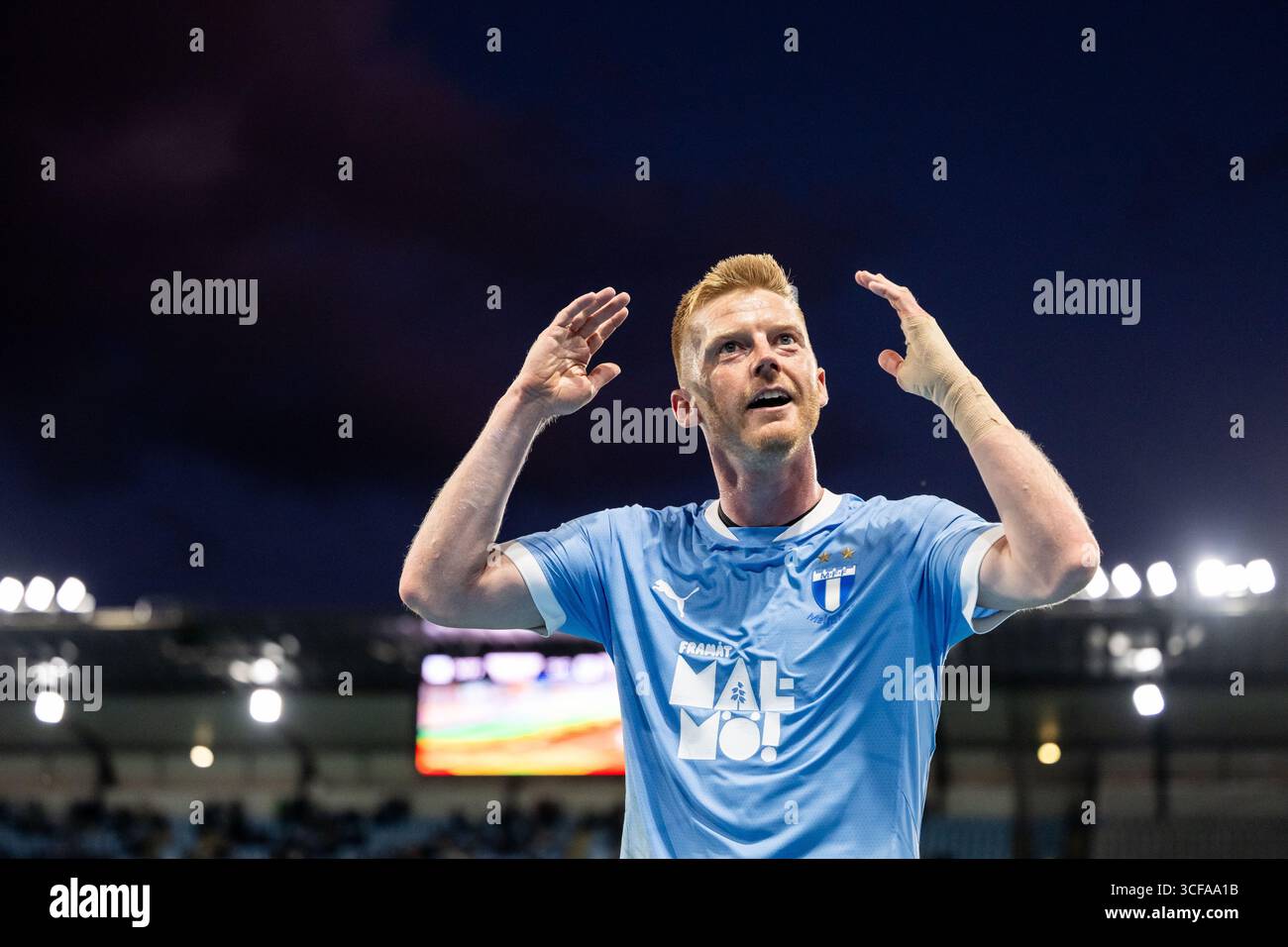 250821 Anders Christiansen di Malmö FF durante la partita di andata tra Malmö FF e SK Sigma Olomouc del 21 agosto 2025 a Malmö. Foto: Petter Arvidson/BILDBYRÅN/kod PA/PA1067 fotboll football fotball uefa Europa League Europa League Europa League Malmö ff sk sigma olomouc bbeng playoff jubel (foto di PETTER ARVIDSON/Bildbyran/Sipa USA) credito: SIPA US/Alamy Live News Foto Stock