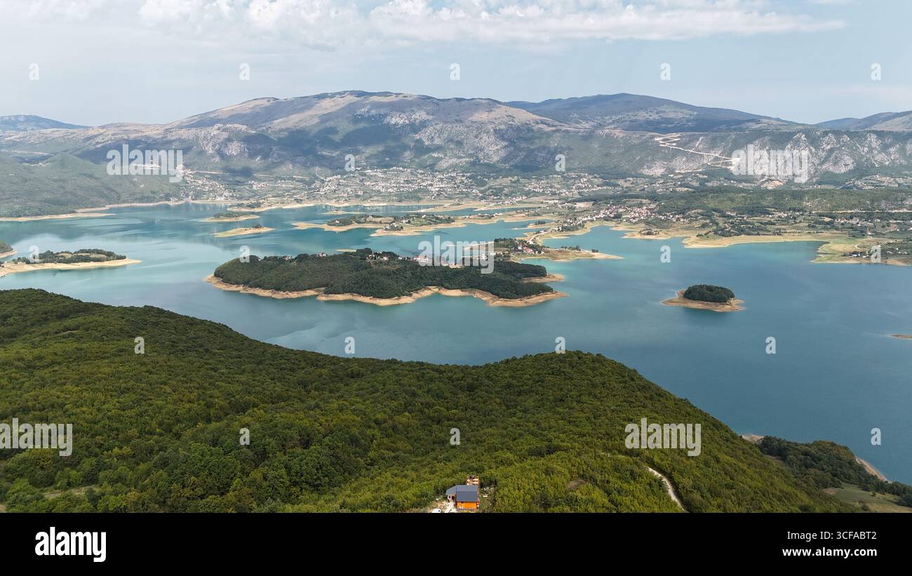 Vista dall'alto del lago Ramsko, Bosnia ed Erzegovina Foto Stock