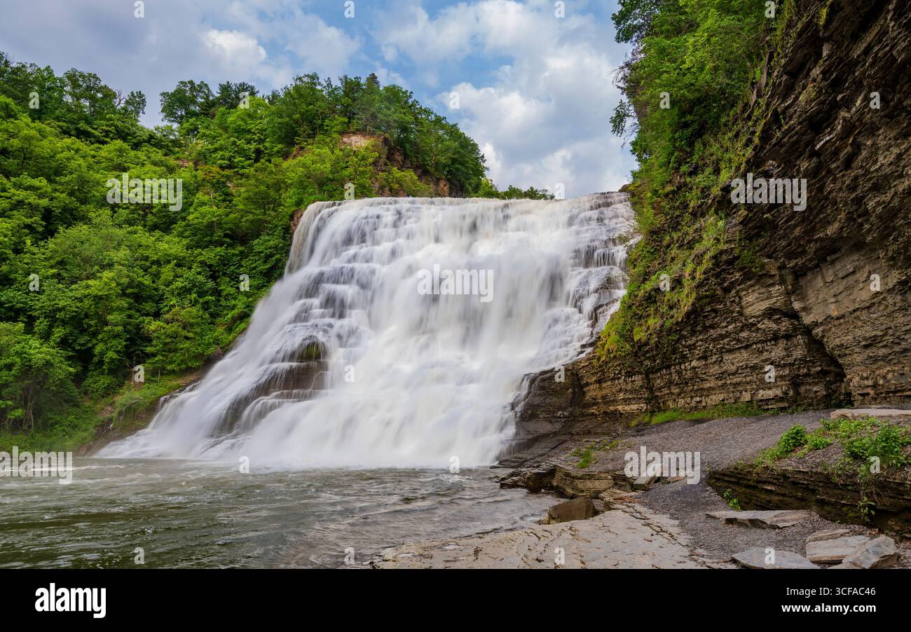 Ithaca Falls, Ithaca, New York, Stati Uniti Foto Stock