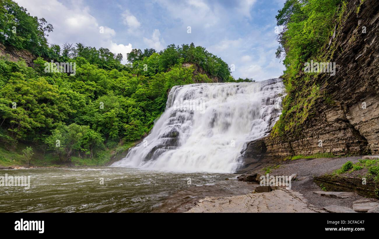Ithaca Falls, Ithaca, New York, Stati Uniti Foto Stock