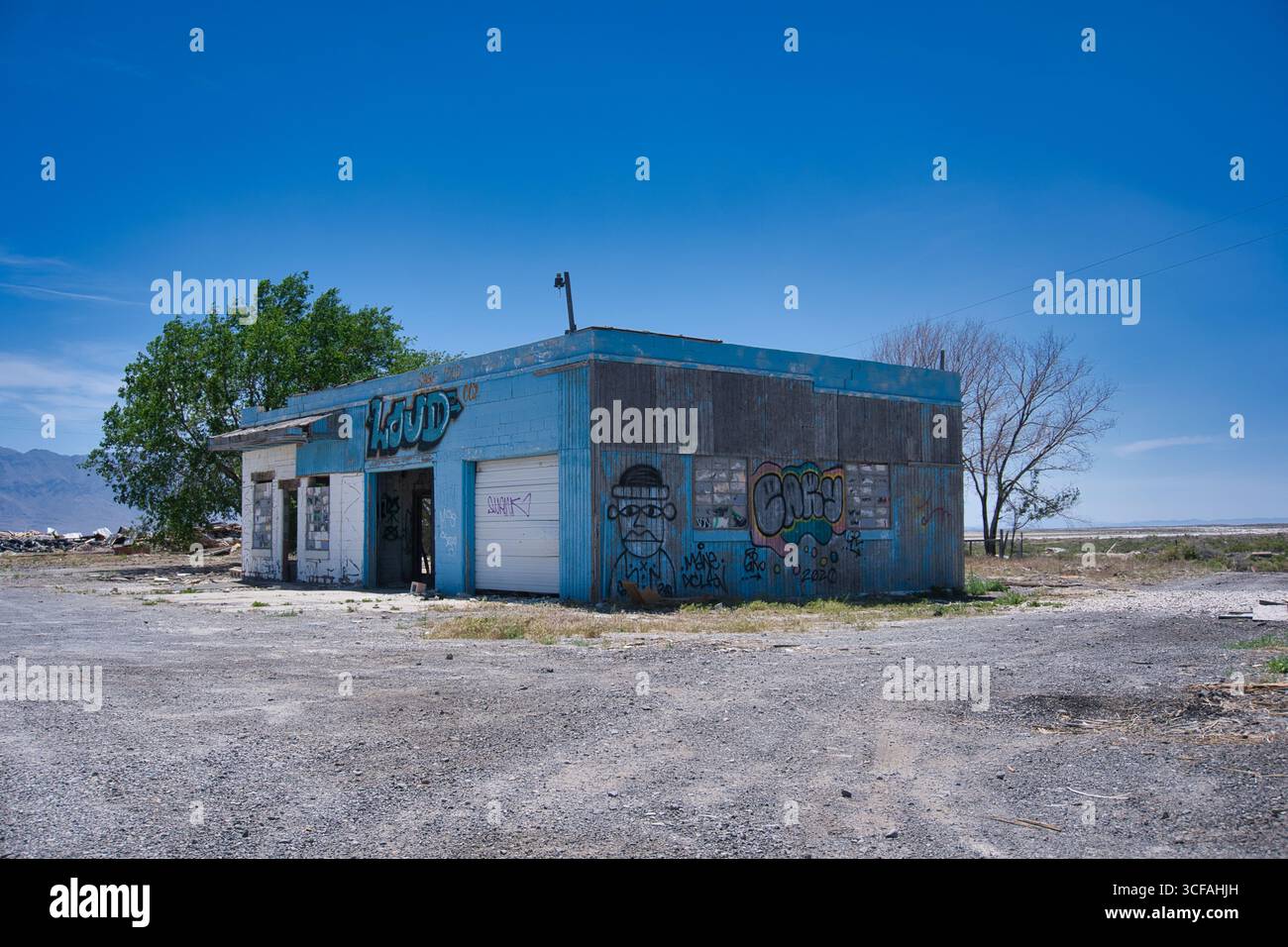 Vecchia stazione di servizio a delle, Utah Foto Stock