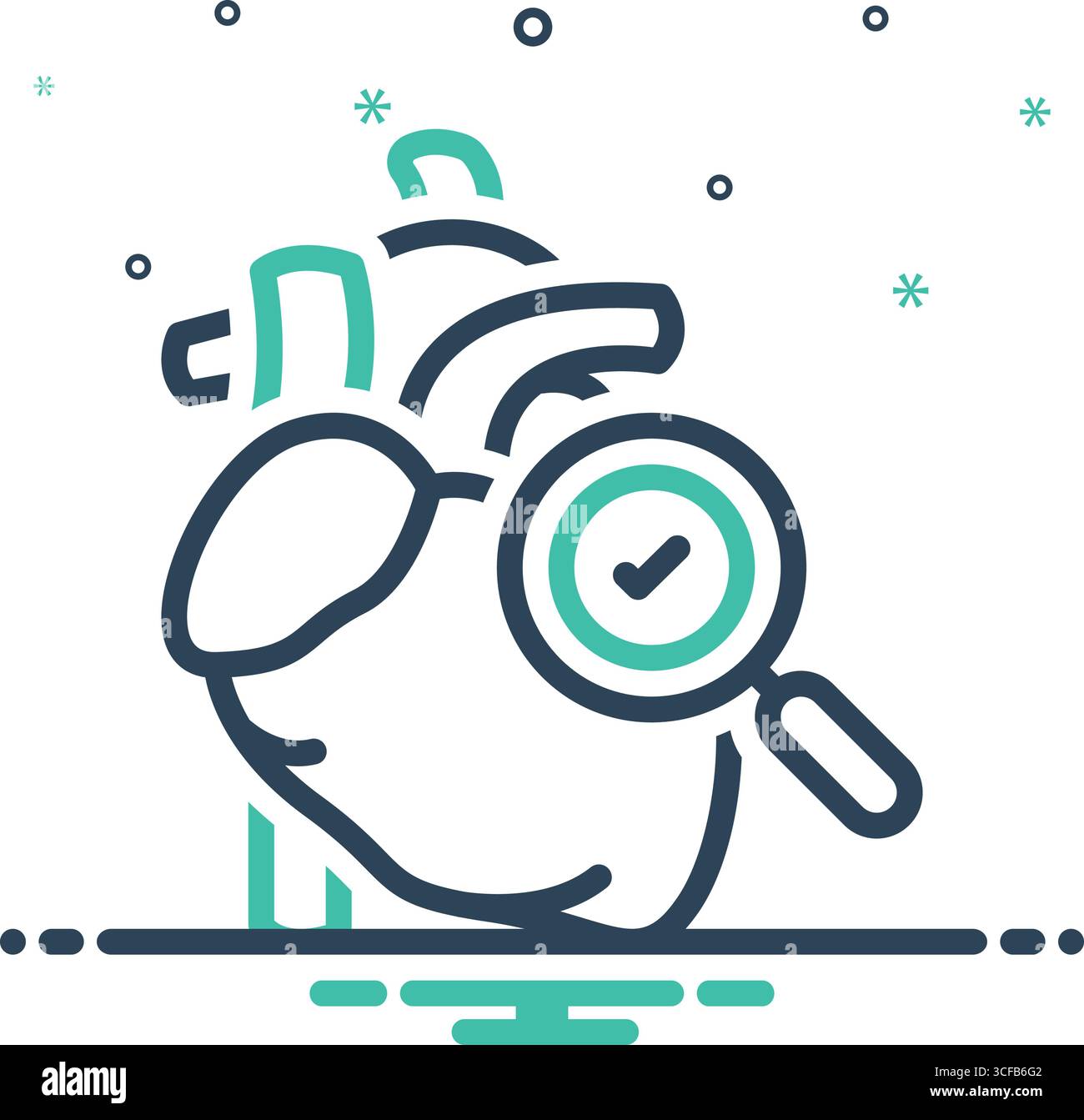 Icona per il controllo del cuore, cuore Illustrazione Vettoriale