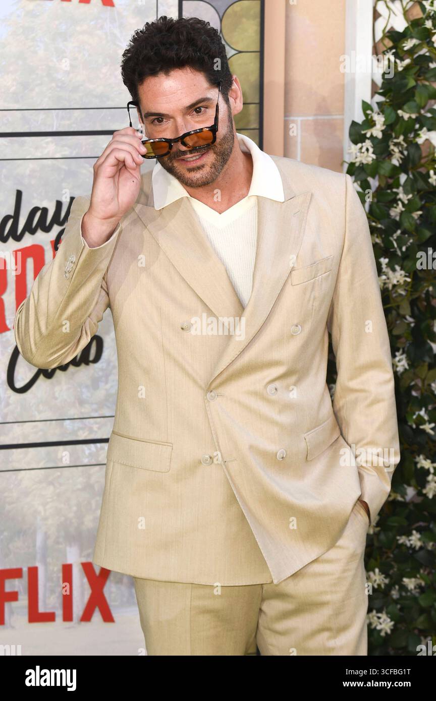 Tom Ellis bei der Premiere des Netflix Films The Thursday Murder Club im Cineworld Leicester Square. Londra, 21.08.2025 *** Tom Ellis alla prima del film Netflix The Thursday Murder Club al Cineworld Leicester Square Londra, 21 08 2025 foto:XS.xVasx/xFuturexImagex thursday 5858 Foto Stock