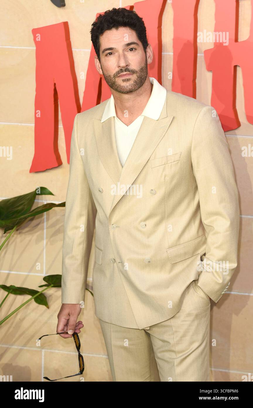 Tom Ellis bei der Premiere des Netflix Films "The Thursday Murder Club" in Cineworld Leicester Square. Londra, 21.08.2025 Foto Stock