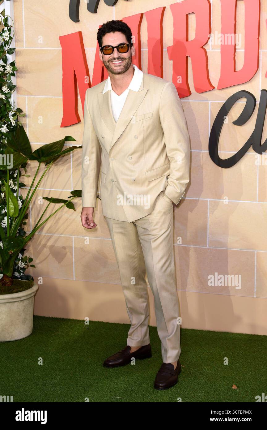 Tom Ellis bei der Premiere des Netflix Films "The Thursday Murder Club" in Cineworld Leicester Square. Londra, 21.08.2025 Foto Stock