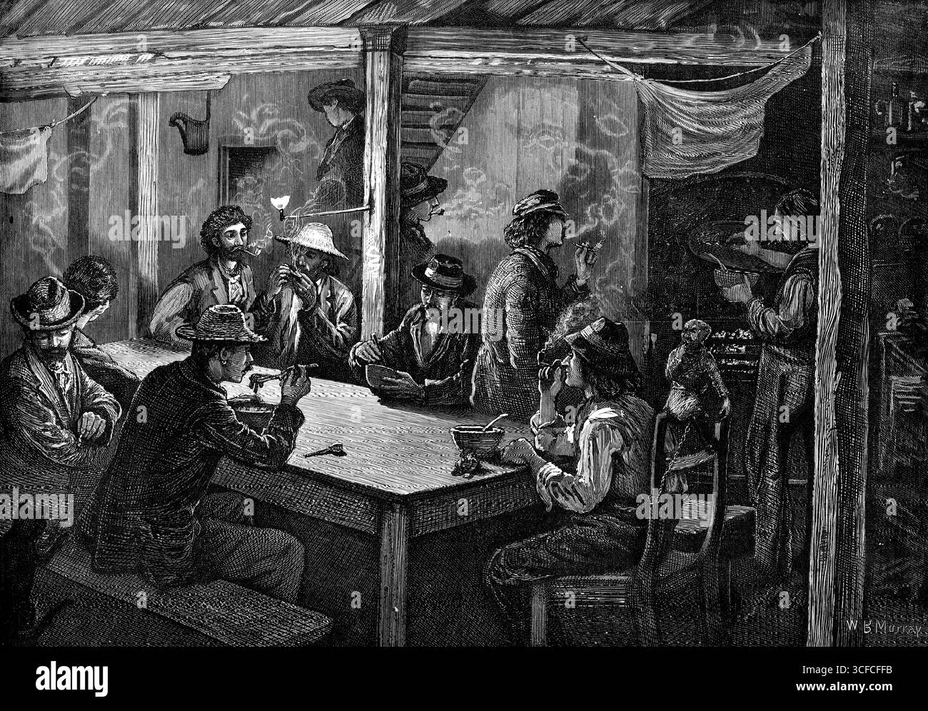 Smerigliatrici d'organo italiane, Saffron-Hill, 1881. "La condizione di un gran numero di poveri stranieri, uomini e ragazzi, soprattutto da Parma e dai villaggi vicini, che sono indotti da speculativi ristoratori della Street-Music londinese a venire in questo paese, è stata ripetutamente discussa. Troppo spesso sono tenuti in una misera schiavitù per presunti anticipi di denaro a causa dei loro salari, o per il costo del loro miserabile cibo, alloggio e vestiti, approfittando di essere sottratti fraudolentemente alla loro ignoranza della nostra lingua e del modo di vivere londinese. La nostra illustrazione mostra la scena in un gattino squallido Foto Stock