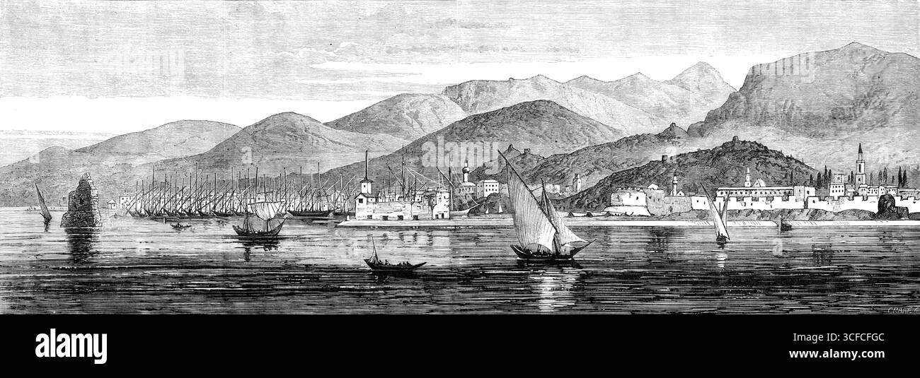 Castro, isola di Chios, distrutta dal grande terremoto del 1881. "La catastrofe più terribile di questo tipo negli ultimi tempi, che ha causato la distruzione di diverse migliaia di vite umane, ha colpito la piccola isola di Chios, o Scio, nell'arcipelago greco... Un corrispondente del Times, che ha visitato Chios, dice che tale immagine di desolazione a cui aveva raramente assistito. "La città sembra essere stata sottoposta a un terribile bombardamento; centinaia di case sono state trasformate in una massa senza forma di rovine, sotto le quali giace sepolto un numero sconosciuto di vittime... Un conto inviato da telegra Foto Stock