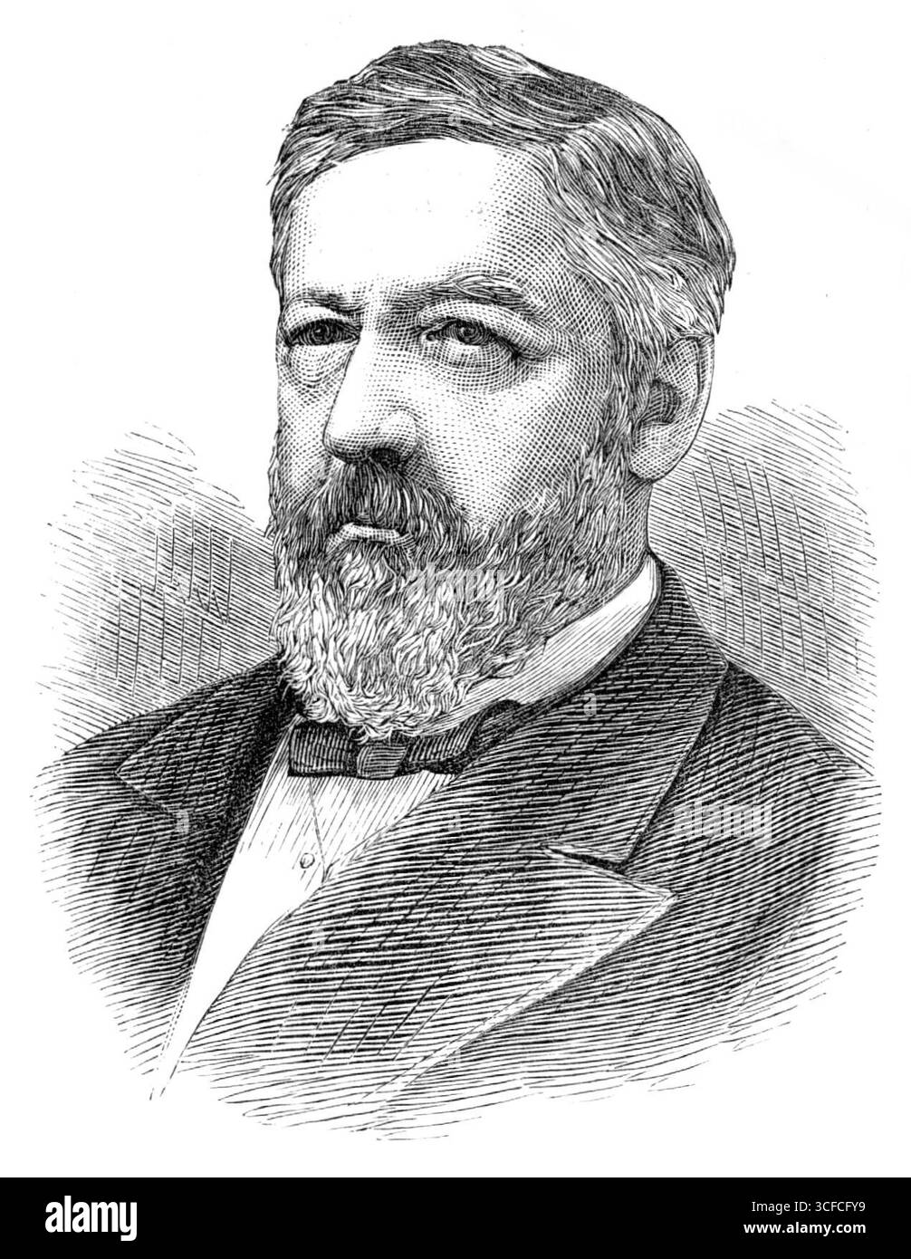 James G. Blaine, Segretario di Stato degli Stati Uniti, 1881. "Presentiamo [illustrazioni] degli attuali ministri del governo federale di Washington, nominati dal Presidente Garfield, ma non è certo quanti di loro continueranno a lungo in carica”. Da "Illustrated London News", 1881. Foto Stock