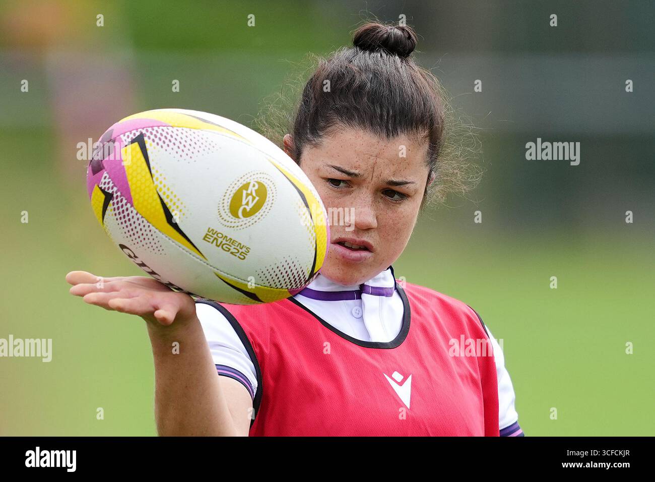 Caity Mattinson della Scozia durante una corsa a squadre al Manchester Rugby Club. Data foto: Venerdì 22 agosto 2025. Foto Stock