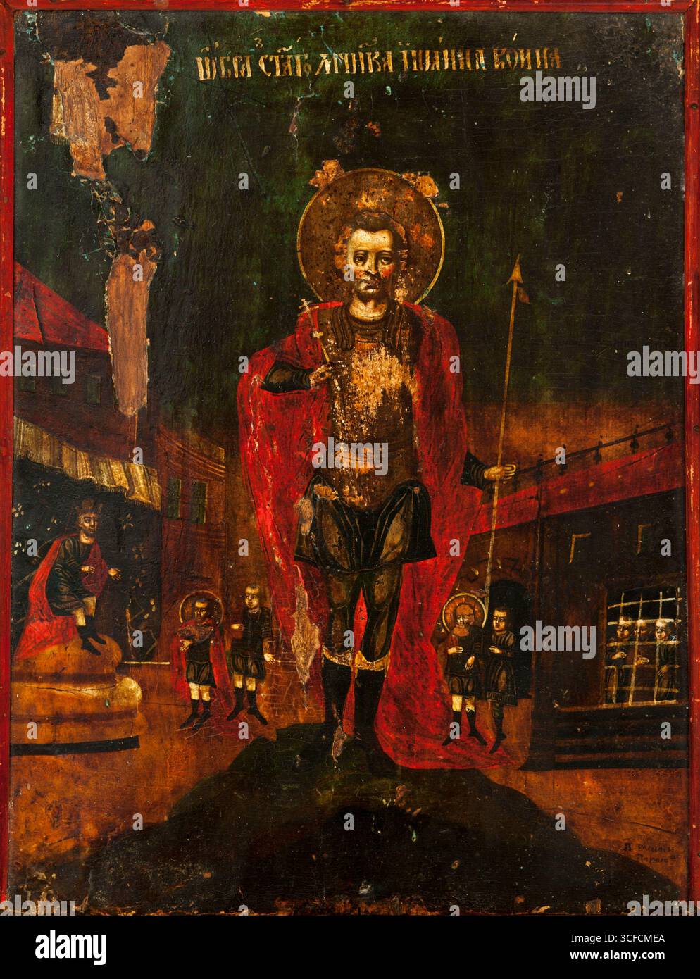 San Giovanni il Guerriero, icona del XVII secolo. Foto Stock