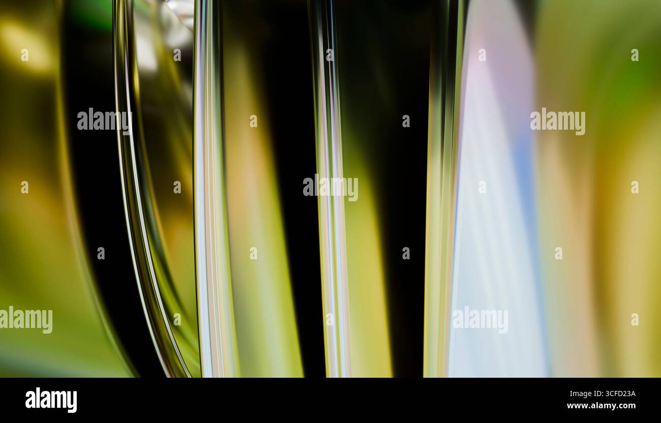 Forme colorate astratte con sfumature uniformi e curve fluide. Illustrazione, rendering Foto Stock