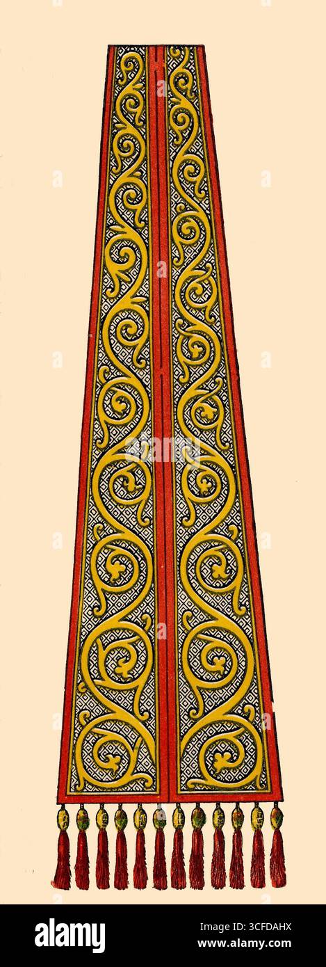 Paramenti di Thomas a Becket, arcivescovo di Canterbury - mentre era in Francia, Becket risiedeva prima a Sens, dove frequentò per un breve periodo il papa, e poi all'abbazia di Pontigny. È nell'ex luogo che sono conservati i paramenti cerimoniali di questo celebre martire. Foto Stock