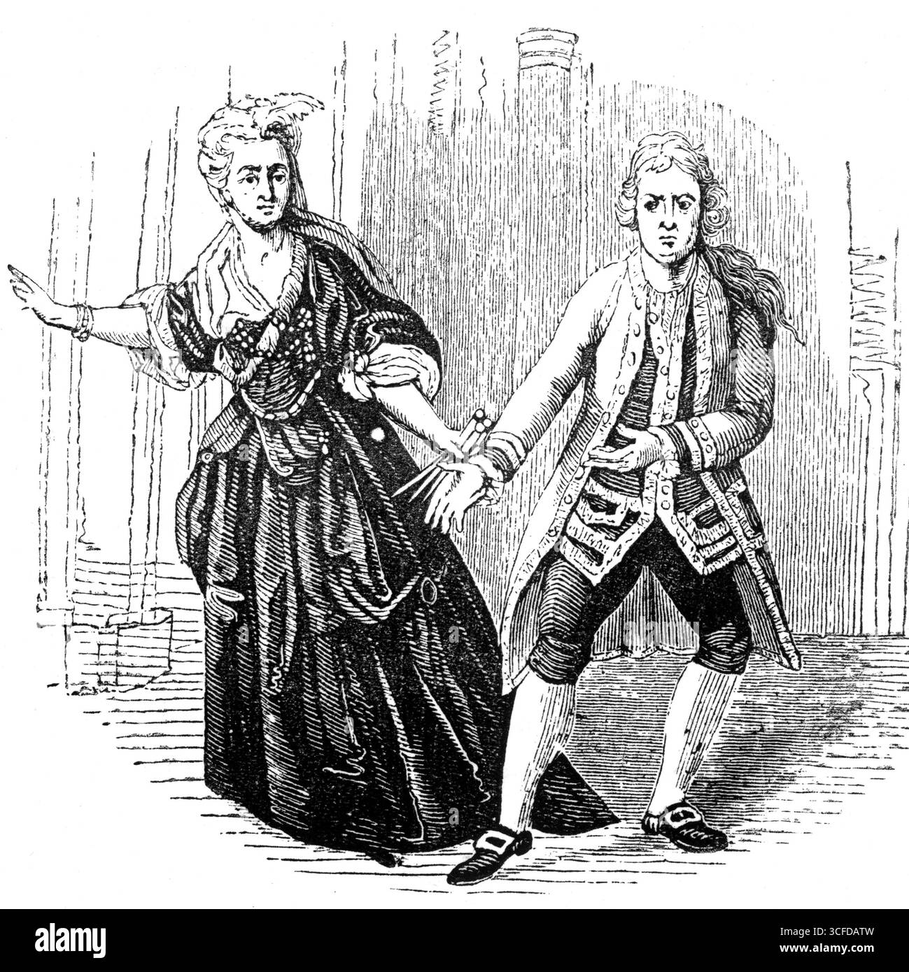 David Garrick interpreta Macbeth attore inglese e direttore teatrale  1717-1779 Foto Stock