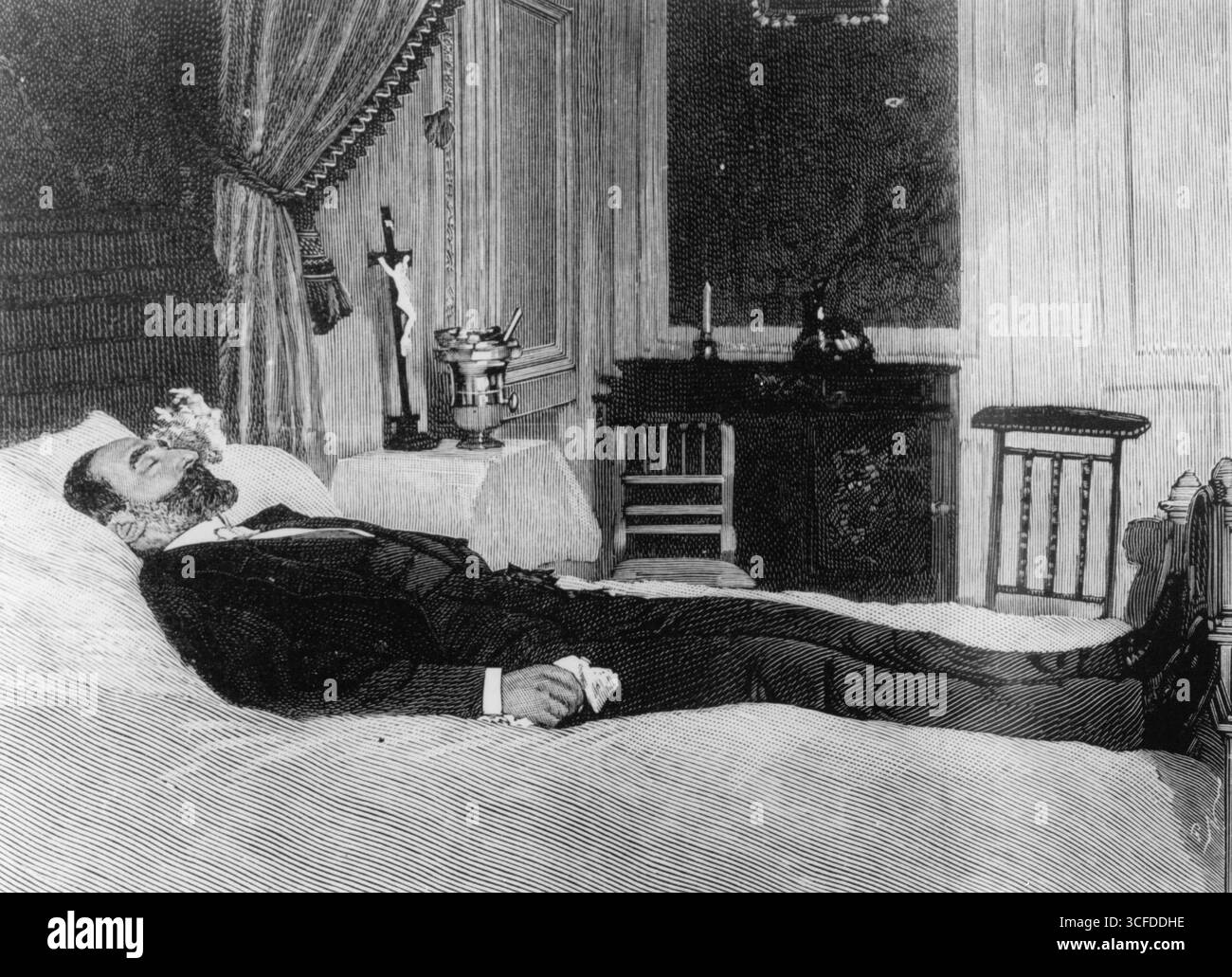L'assassinio del Presidente Carnot, di Francia 1894, nella camera della morte Foto Stock