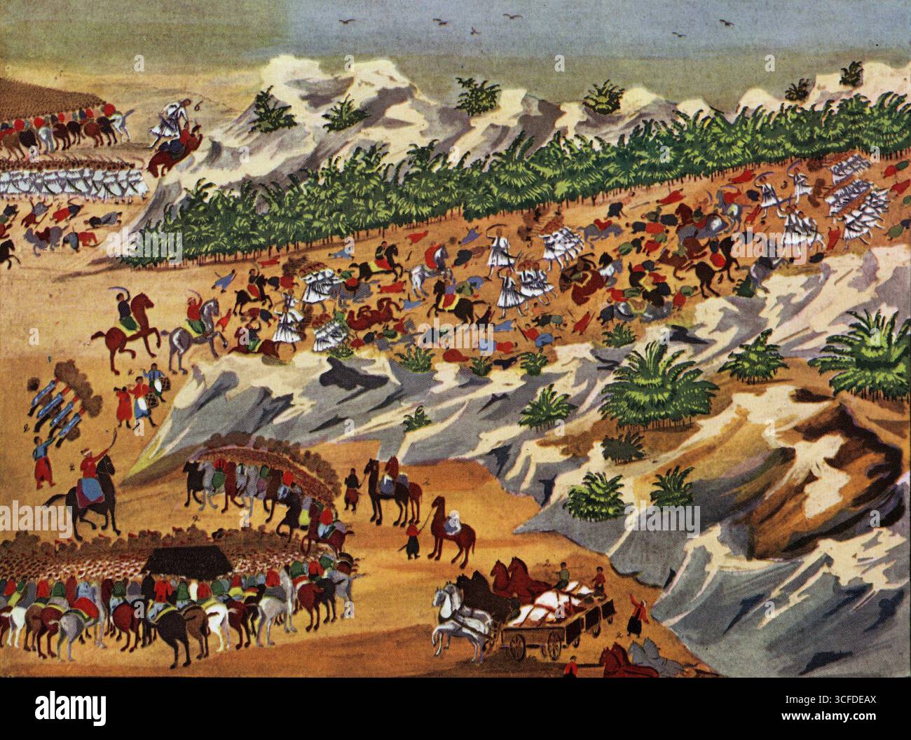 Battaglia di Vassilika durante la guerra d'indipendenza greca, 25 agosto 1821 Foto Stock