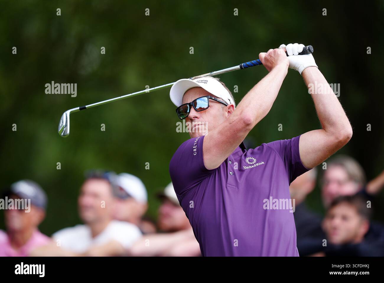 Luke Donald durante il secondo giorno dei Betfred British Masters 2025 al Belfry, Sutton Coldfield. Data foto: Venerdì 22 agosto 2025. Foto Stock