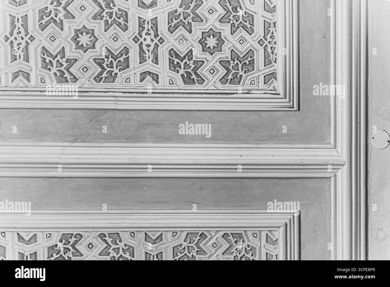 camera, colorata, ornamento, finestra, arredamento, lusso, architettonico, classico, rosa, bello, bianco, texture, interni, motivo arabo, astratto, materi Foto Stock