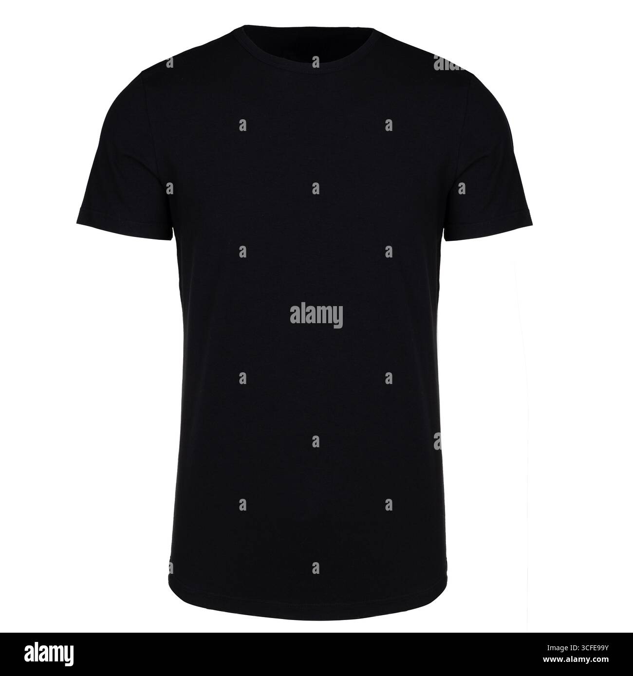 T-shirt base nera - girocollo a manica corta Foto Stock