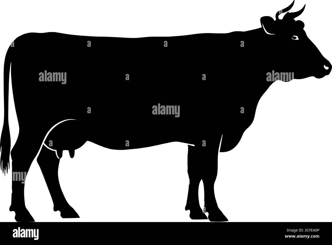 L'elegante silhouette nera della mucca aggiunge un tocco di fascino rustico al tuo design, ideale per marchi caseari, progetti agricoli e temi agricoli Illustrazione Vettoriale L'elegante silhouette nera della mucca aggiunge un tocco di fascino rustico al tuo design, ideale per marchi caseari, progetti agricoli e temi agricoli Illustrazione Vettoriale