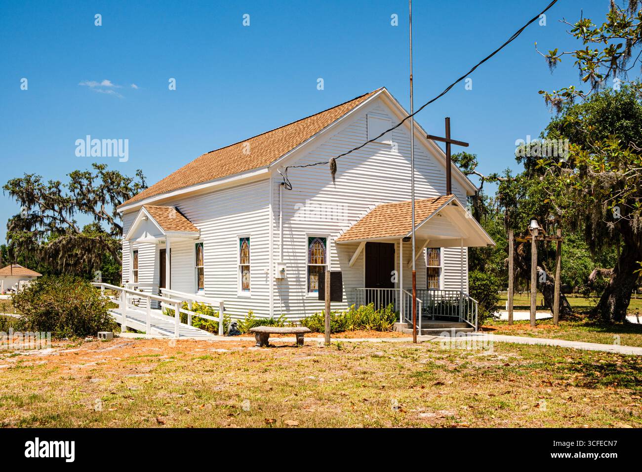 Old Miakka United Methodist Church, Myakka Road, Sarasota, Florida Foto Stock