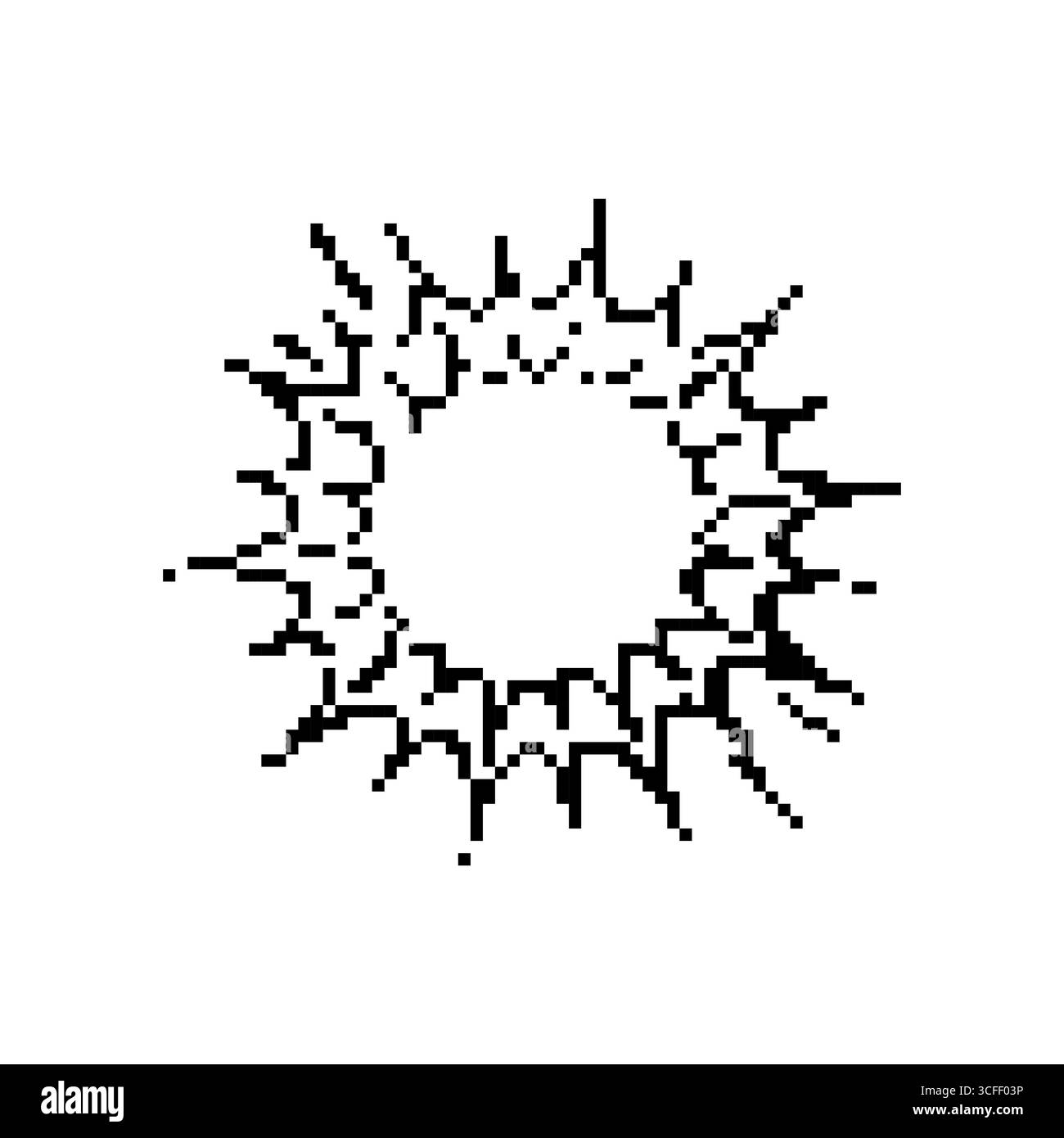 Icona pixel Explosion in stile mosaico retrò per giochi, effetti o elementi visivi spettacolari Illustrazione Vettoriale