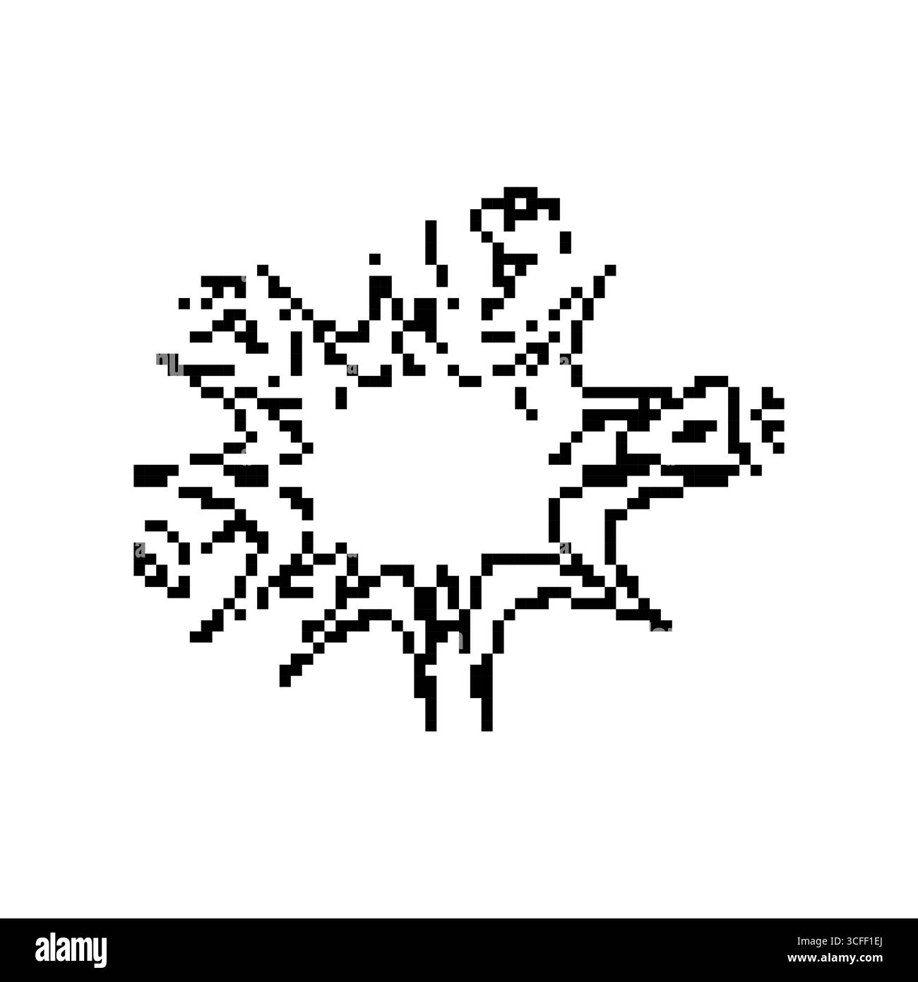 Esplosione di pixel con detriti in stile mosaico retrò per giochi d'azione ed effetti spettacolari Illustrazione Vettoriale