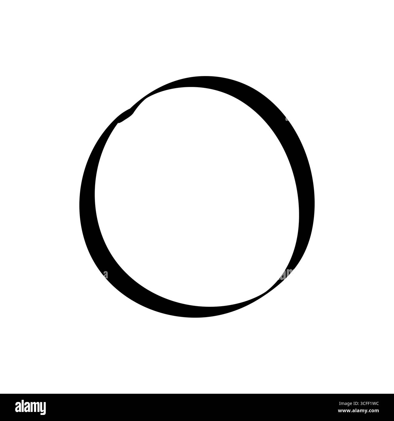 Icona di casella di controllo cerchio minimo con stato non selezionato nel design di stile di schizzo astratto semplice Illustrazione Vettoriale