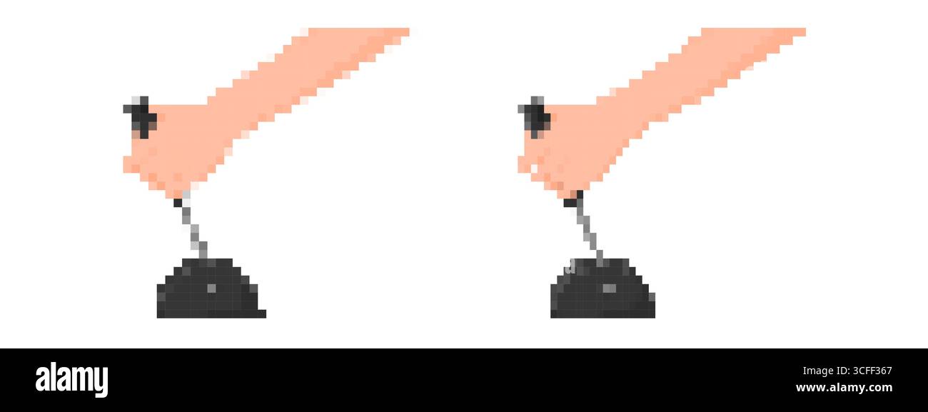 Classiche corone dorate pixel art con design retrò per giocare e nostalgia Illustrazione Vettoriale