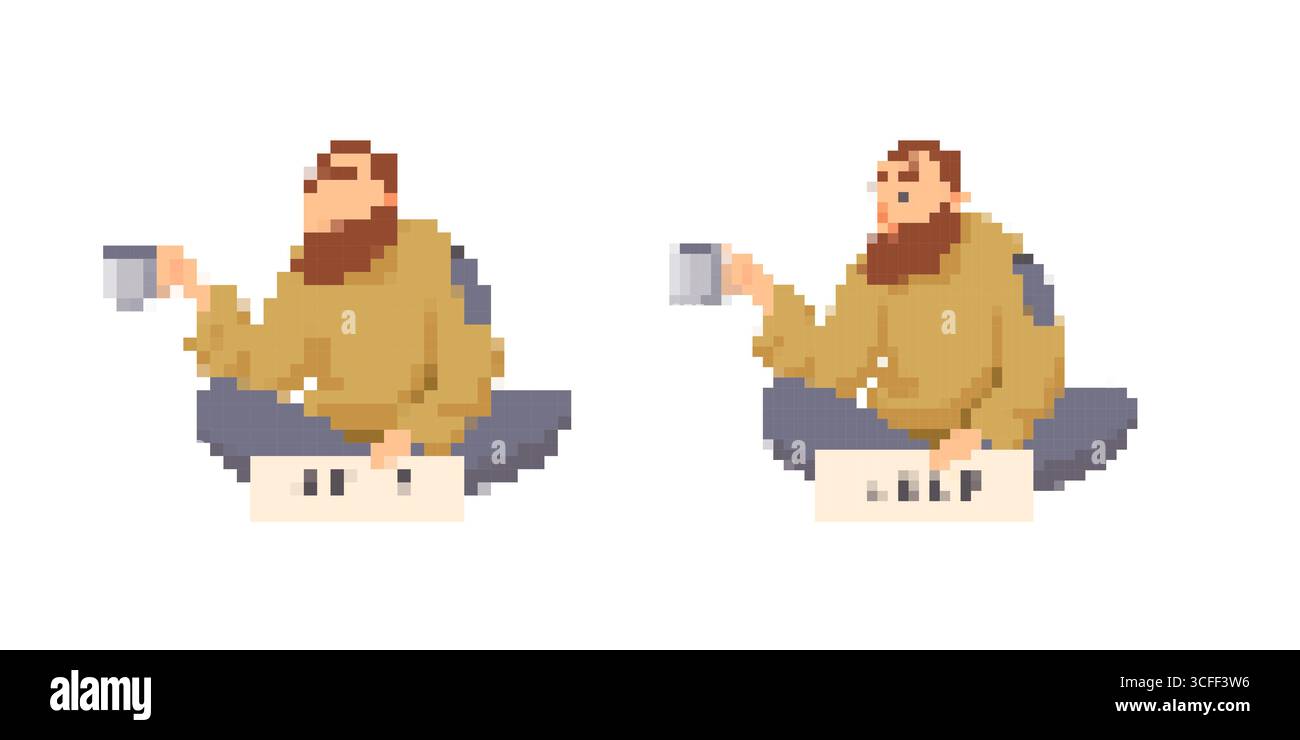 Pixel art verde foglie - design ispirato alla natura Illustrazione Vettoriale