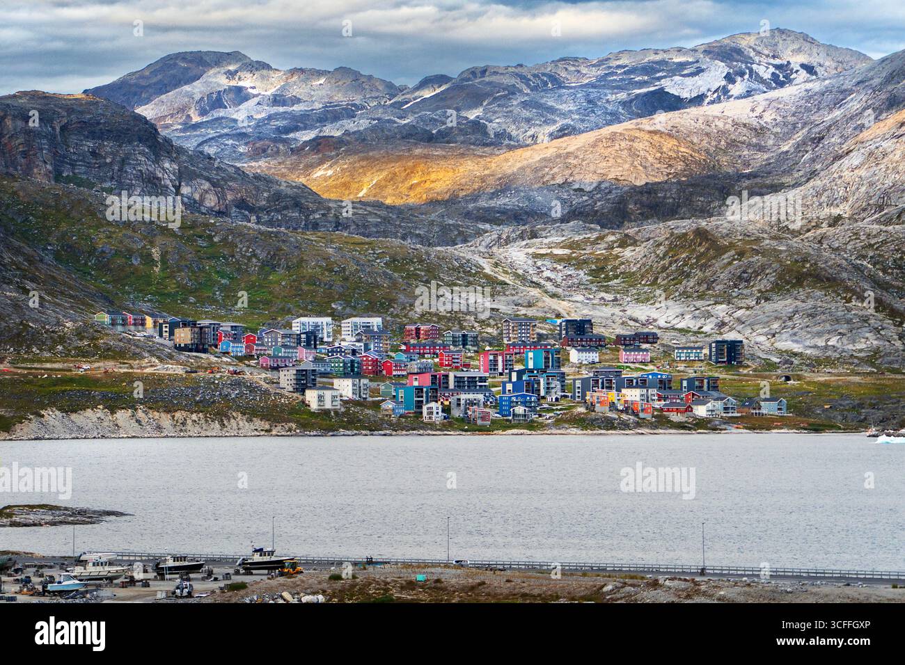 Casa costiera a Nuuk, Groenlandia. Foto Stock