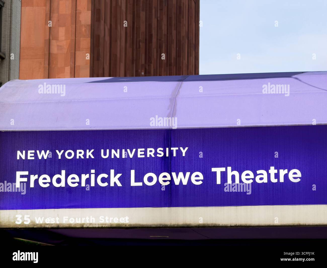 Frederick Loewe Theatre, New York University, Canopy Detail, 35 West 4th Street, Greenwich Village, Manhattan, New York City, New York, New York, STATI UNITI Foto Stock