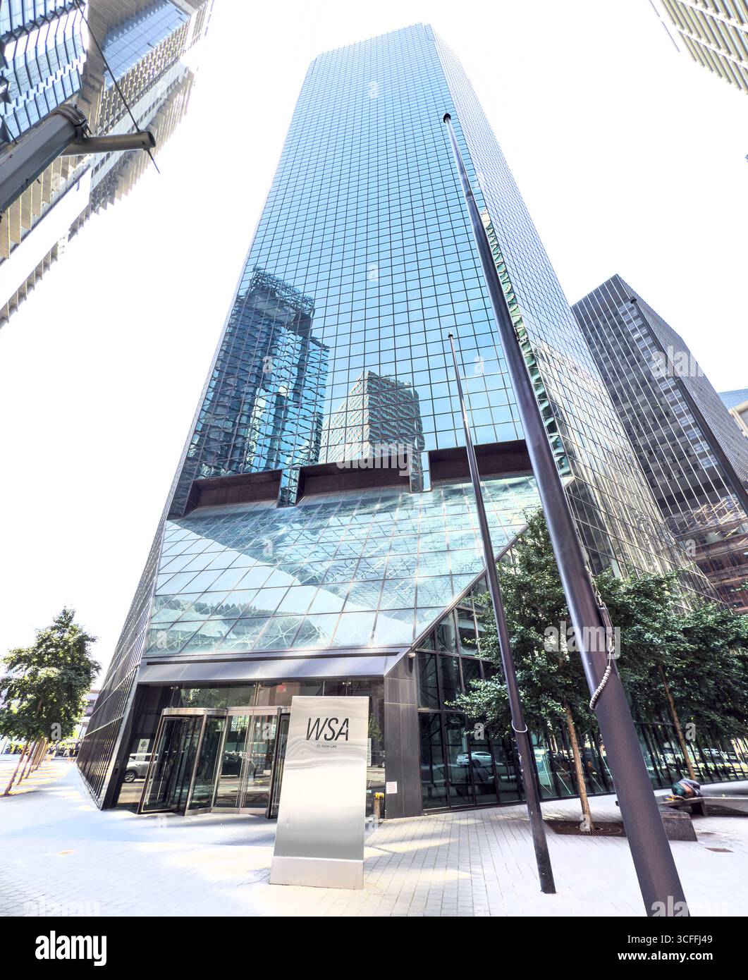 Continental Center, WSA Building, esterno dell'edificio, vista ad angolo basso, 180 Maiden Lane, Financial District, Manhattan, New York City, New York, USA Foto Stock