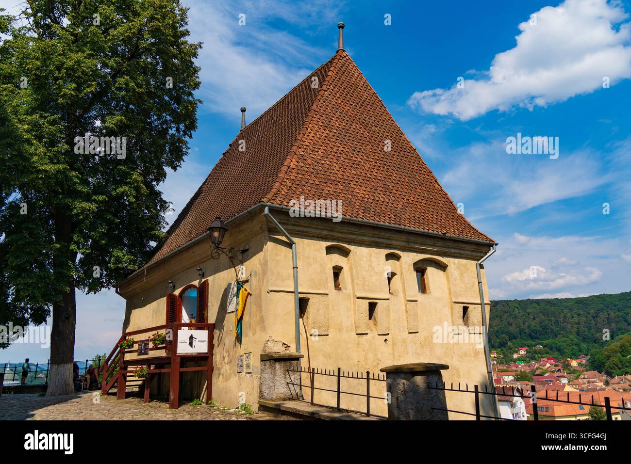 La Torre dei fabbri a Sighisoara, Romania Foto Stock
