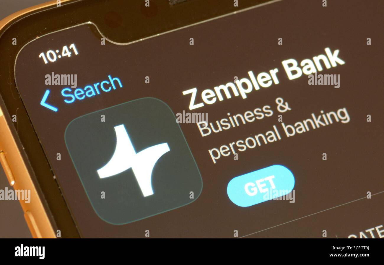 Zempler Bank nell'Apple App Store Foto Stock