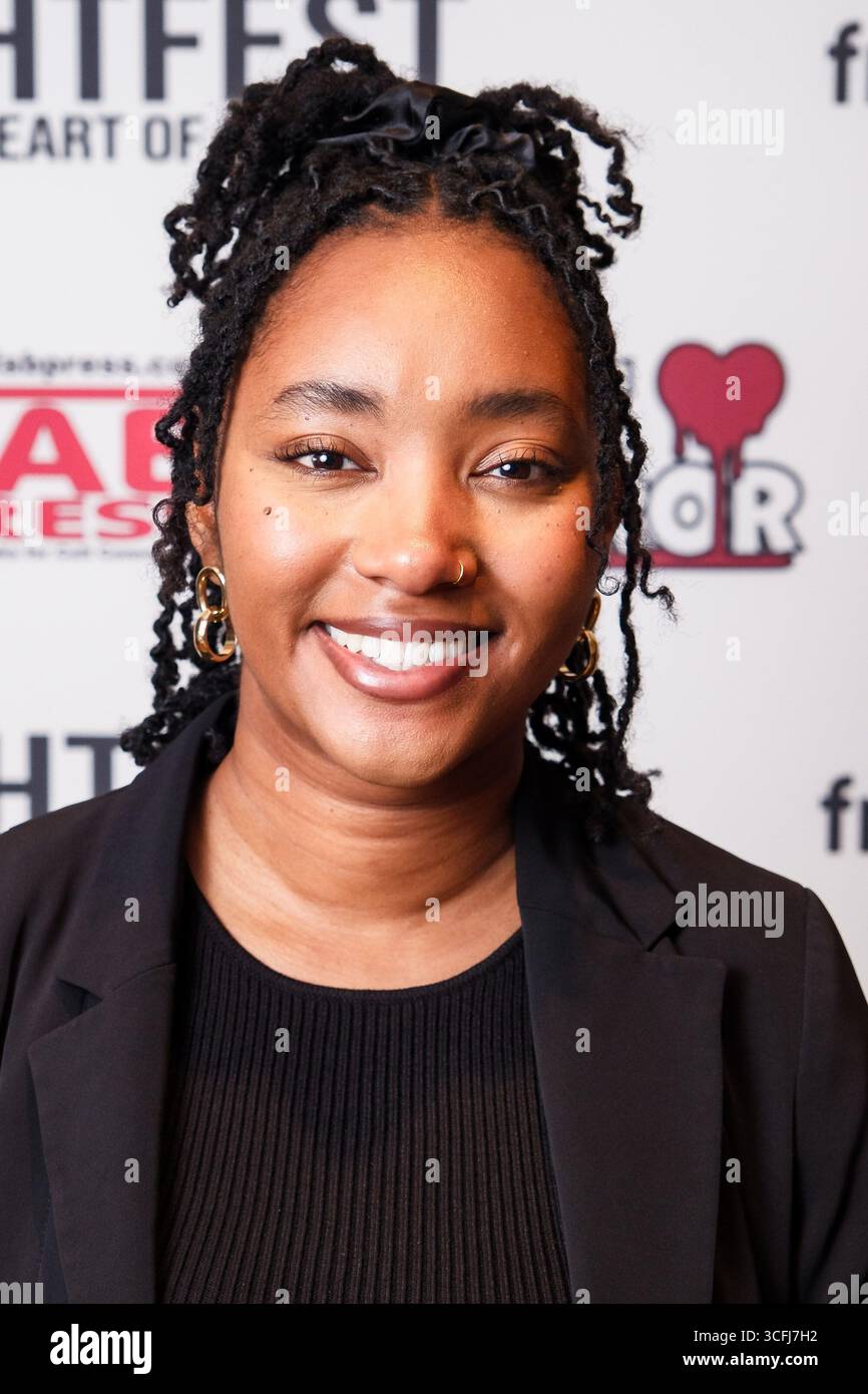 Londra, Regno Unito. 23 agosto 2025. Raven Carter ha partecipato alla premiere britannica di Noseeums durante il FrightFest 2025 all'ODEON LUXE Leicester Square. Foto: Julie Edwards./Alamy Live News Foto Stock