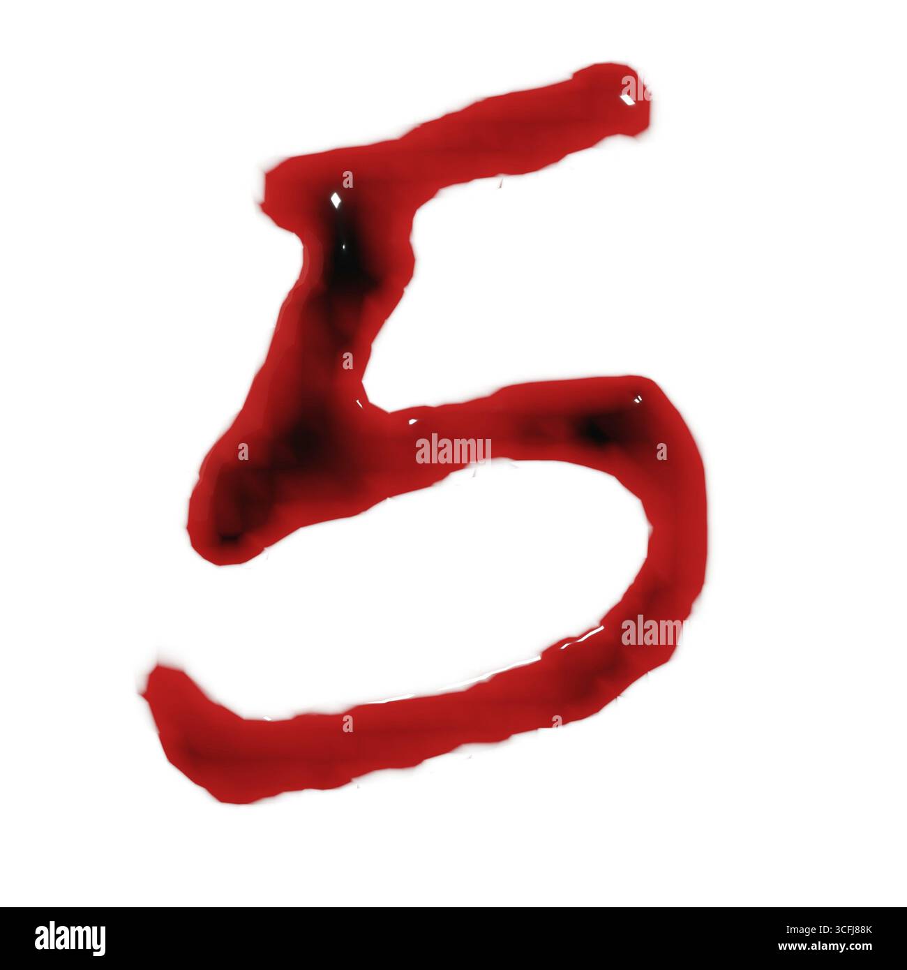 Isolamento su rendering 3d bianco dei numeri di liquido di vino rosso sangue Foto Stock