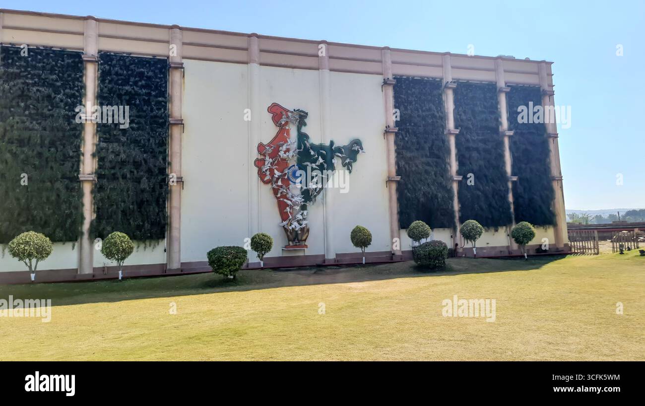 india mappa un'architettura unica al muro all'aperto Foto Stock