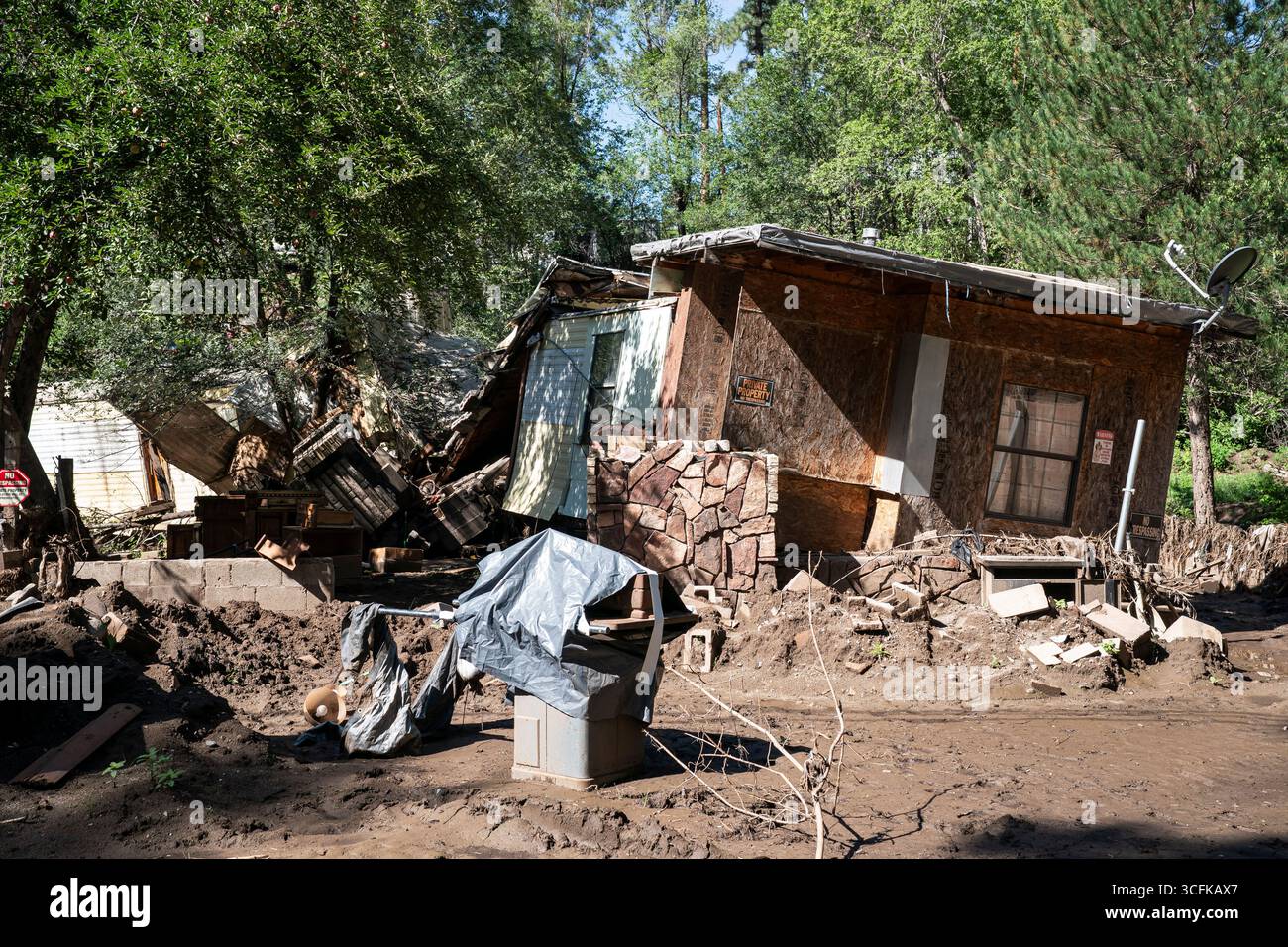 Il segretario del Dipartimento per la sicurezza interna (DHS) Kristi Noem ha viaggiato su un jet militare e poi su un elicottero fino al muro del confine meridionale degli Stati Uniti, dove ha in mano una foto - sotto la direzione del presidente Donald Trump - per dipingere il muro d'acciaio del confine nero a Santa Teresa, New Mexico. Noem è stato assistito da membri in uniforme degli agenti della dogana e della protezione delle frontiere degli Stati Uniti. La vernice nera doveva raccogliere l’energia del sole per rendere l’acciaio del muro più caldo al tatto – quindi più difficile per i clandestini scalare. La vernice, tuttavia, veniva applicata solo sul lato statunitense del muro di confine. Foto Stock